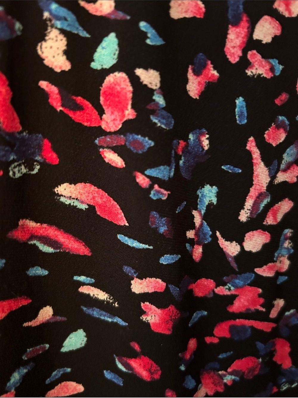 Dana Buchman Black Mini Skirt with Pink, Red & Blue Floral Speckle - Picture 2 of 5